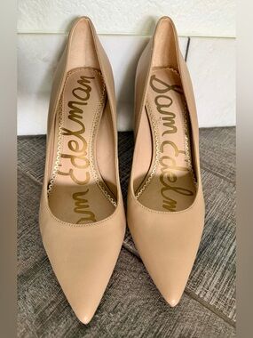 Sam Edelman Beige Pointed Toe Pumps